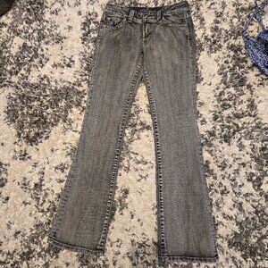 Dish Jeans Grey Acid Wash Straight Leg Jeans | Size 32x34 | Grey